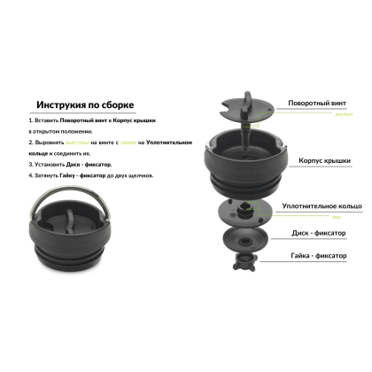 Термокружка Klean Kanteen TKWide Cafe Cap 12oz (355 мл) Black